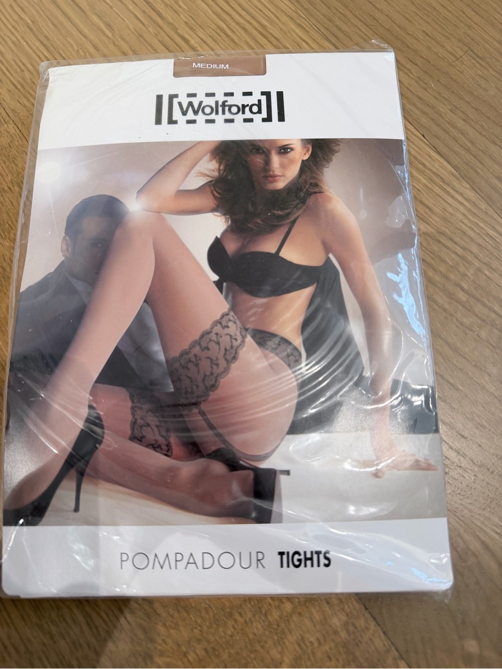 Wolford Black Sheer Pompadour Lace-Top Tights